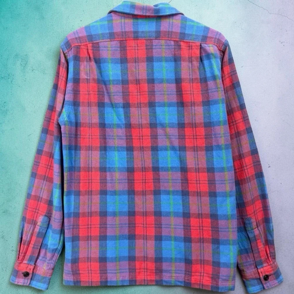 Polo Ralph Lauren Polo Country Plaid Flannel Shirt Mens M Workwear Red Blue